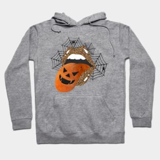 Halloween Scream Scray Mouth Leopard Prints Lipstick Pop Art Lips Hoodie